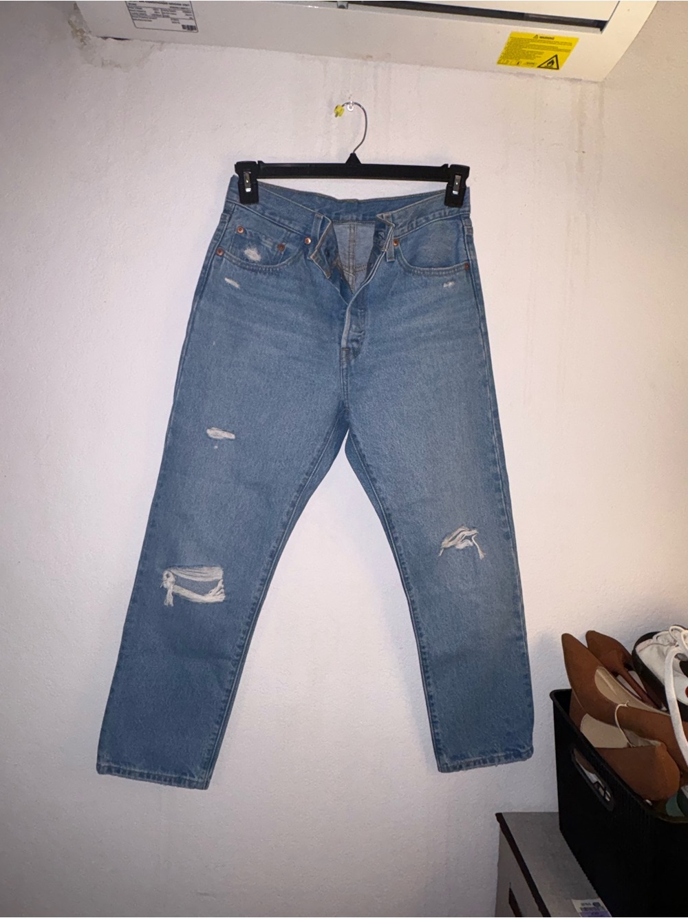 Levi's Relaxed Fit Light Blue Distressed Jeans
